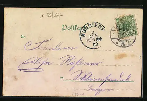 Lithographie Mainz, Bahnhof, Totalansicht