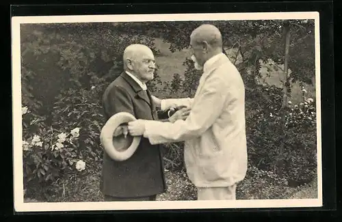 AK Präsident Masaryk (TGM), President republiky navstevou u mistra Jiraska v Hronove v cervenci 1926