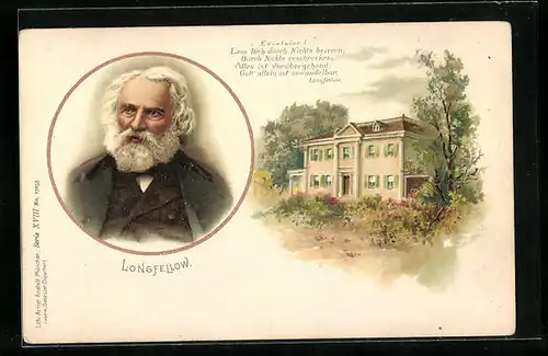 Lithographie Longfellow, Geburtshaus