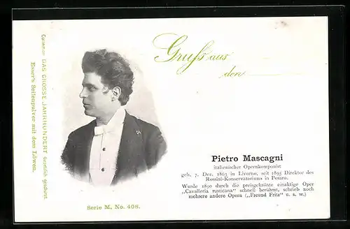 AK Pietro Mascagni im Anzug