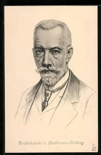 Künstler-AK Reichskanzler von Bethmann Hollweg im Portrait