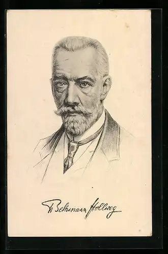 Künstler-AK Reichskanzler von Bethmann Hollweg im Portrait