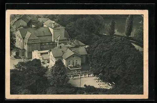 AK Wolfenbüttel, Gasthaus Kafeehaus aus der Vogelschau