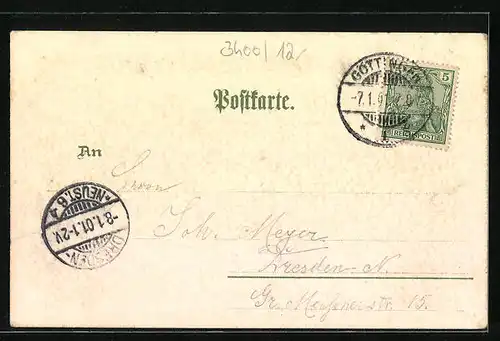 Lithographie Göttingen, Weender Strasse, Rohns