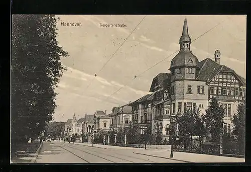 AK Hannover, Partie in der Tiergartenstrasse