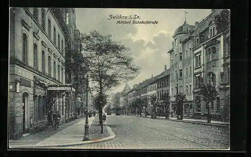 AK Zwickau i. S., Mittlere Bahnhofstrasse