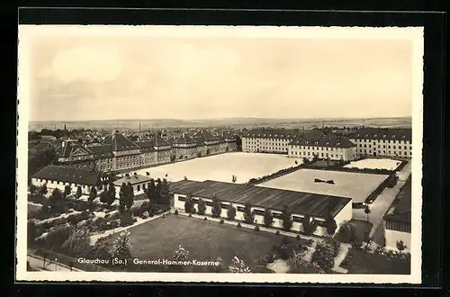 AK Glauchau i. Sa., General-Hammer-Kaserne aus der Vogelschau