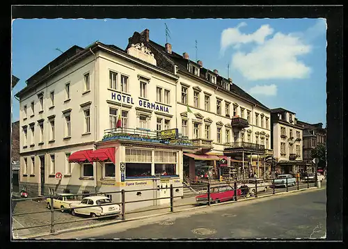 AK Rüdesheim /Rh., Hotel Germania mit Strasse