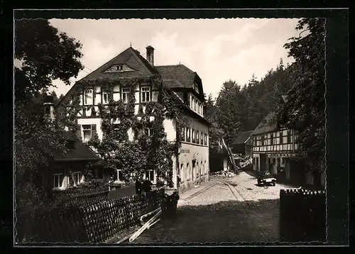 AK Erlebach, Gaststätte Lochmühle mit Strasse