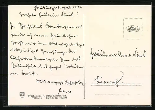 AK Freiburg i. Br., Ortsansicht vom Flugzeug aus