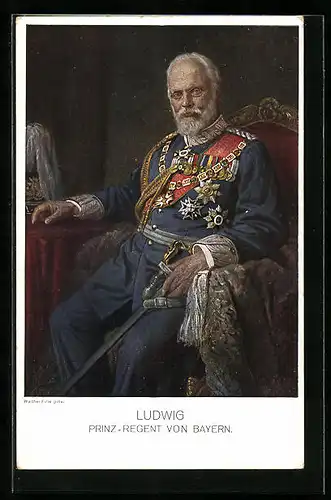 Künstler-AK Ludwig Prinz-Regent von Bayern in Uniform