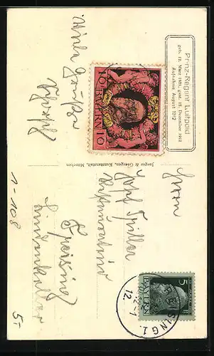 AK Prinzregent Luitpold v. Bayern in Seitenansicht, gestorben 1912