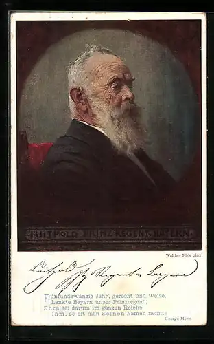 Künstler-AK Prinzregent Luitpold im hohen Alter