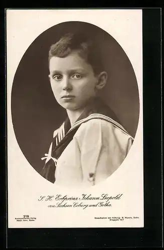 AK S. H. Erbprinz Johann Leopold von Sachsen-Coburg-Gotha