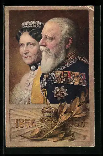 AK Grossherzog Friedrich von Baden mit Gemahlin, 1856-1906
