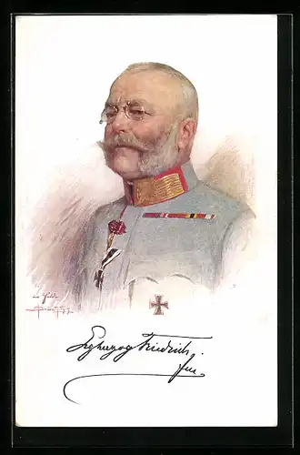 AK Erzherzog Friedrich von Österreich mit Zwicker