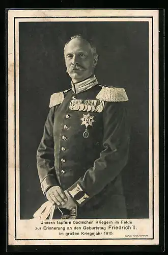 AK Geburtstag Friedrich II. von Baden, 1915