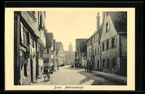 AK Aalen, Mittelbachstrasse mit Metzgerei