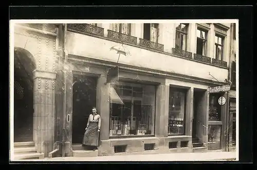 Foto-AK Schwäbisch Hall, Uhrmacher Carl Schweizer, Neue Strasse 11-13 ca. 1915