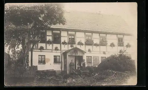 Foto-AK Rechenberg /Erz., Strasse & Haus Goldene Höhe 55a im Jahr 1922