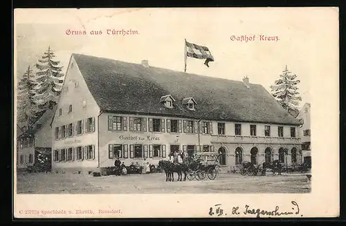 AK Dürrheim, Gasthof Kreuz, Kutsche