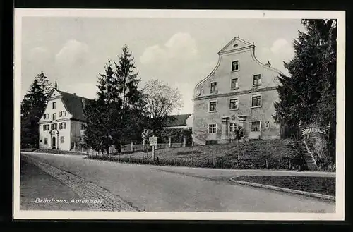 AK Aulendorf, Strassenpartie mit Bräuhaus