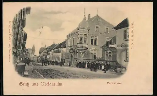 AK Neckarsulm, Marktstrasse mit Anwohnern