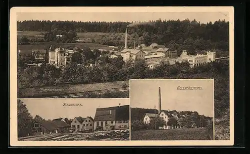 AK Mochenwangen /Württbg., Papierfabrik, Sägewerk, Holzschleiferei