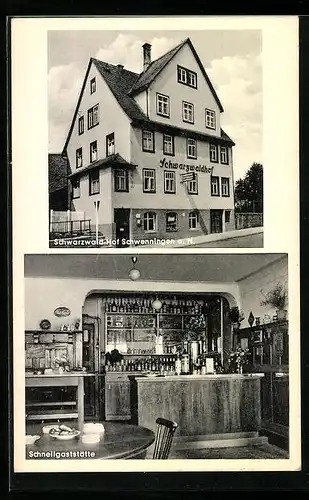 AK Schwenningen a. N., Gasthaus Schwarzwald-Hof, Innenansicht Schnellgaststätte