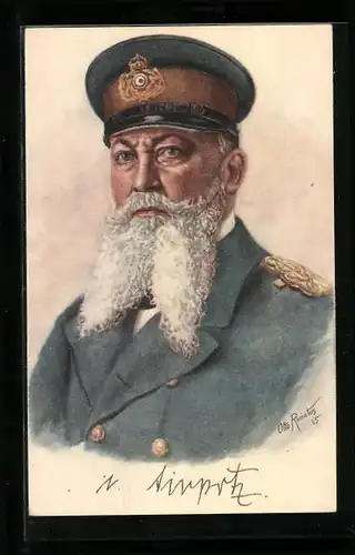 Künstler-AK Grossadmiral von Tirpitz mit Schirmmütze