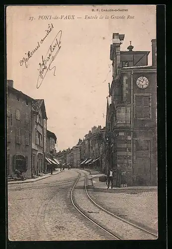 AK Pont-de-Vaux, Entrée de la Grande-Rue, Strassenpartie
