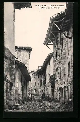 AK Pérouges, Chemin de ronde et Maison du XIVe siécle