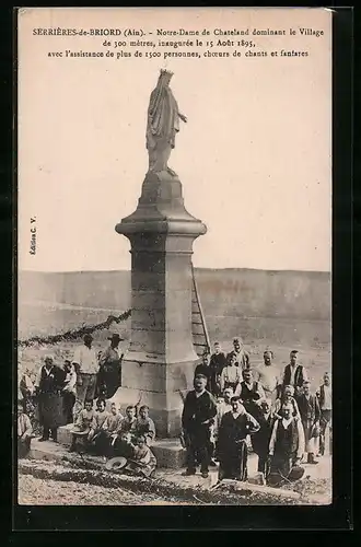 AK Serrières-de-Briord, Notre-Dame de Chateland dominant le Village, inaugurée 1895