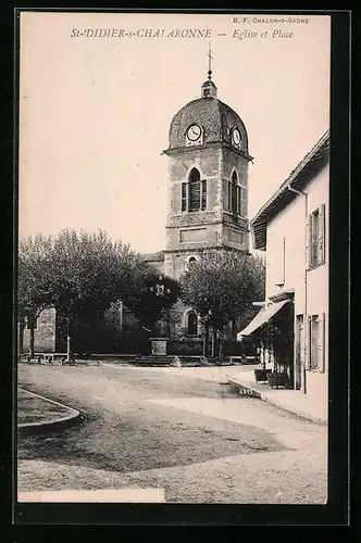 AK St-Didier-s-Chalaronne, Eglise et Place