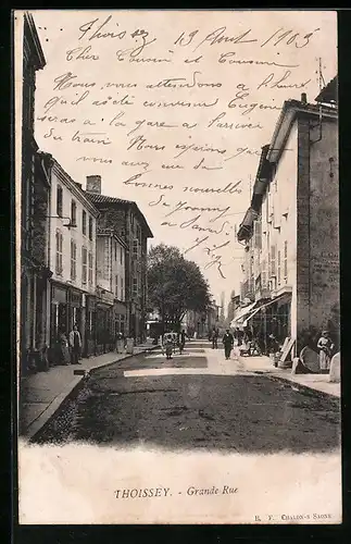 AK Thoissey, Grande Rue, Strassenpartie
