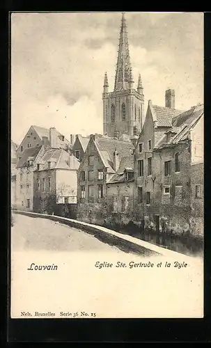AK Louvain, Eglise Ste. Gertrude et la Dyle
