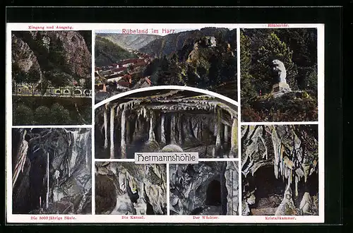 AK Rübeland / Harz, Hermannshöhle, verschiedene Ansichten, Höhlenbär