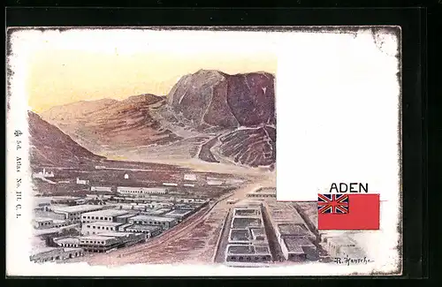 Künstler-AK Aden, Panorama