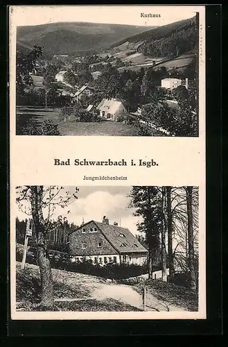 AK Bad Schwarzbach, Kurhaus, Jungmädchenheim