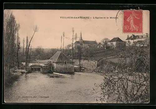 AK Vicq-sur-Gartempe, L`Eglise et le Moulin