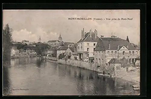 AK Montmorillon, Vue prise du Pont-Neuf