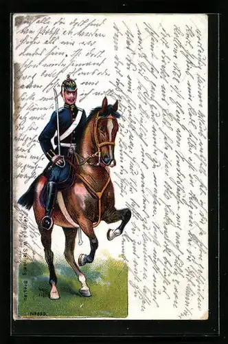 AK Kavallerie mit Uniform und Säbel