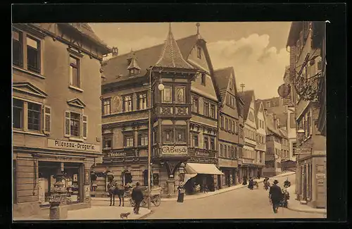 AK Esslingen, Pliensau-Strasse mit Drogerie