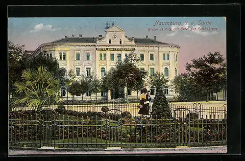 AK Naumburg /Saale, Bismarckplatz mit Hotel zur Reichskrone