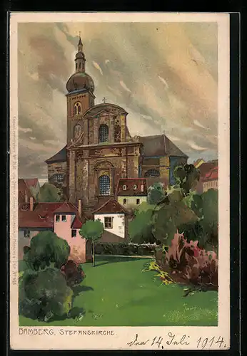 Künstler-AK Bamberg, Partie an der Stefanskirche