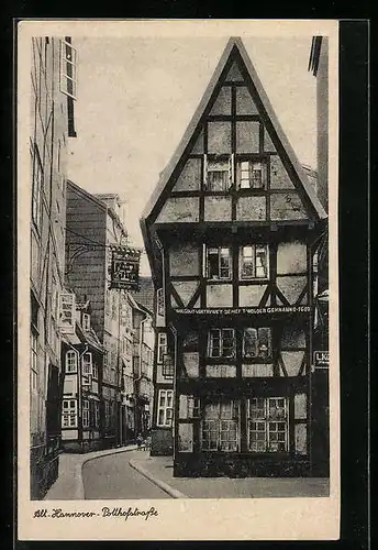 AK Alt-Hannover, Fachwerkhäuser in der Potthofstrasse