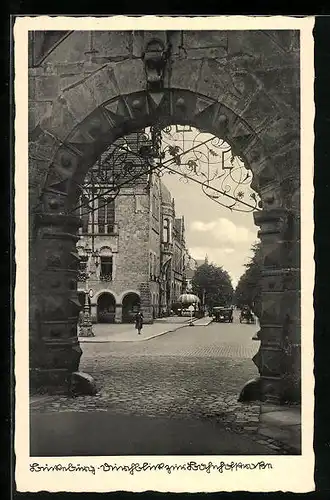 AK Bückeburg, Durchblick zur Bahnhofstrasse