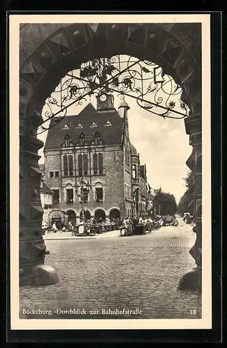 AK Bückeburg, Durchblick zur Bahnhofstrasse