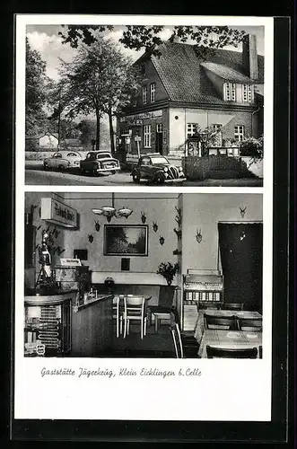 AK Klein Eicklingen b. Celle, Gaststätte Jägerkrug, Innenansicht, Bes. Heinrich Wittig