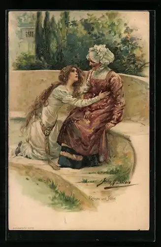 Lithographie Shakespeare, Eine Szene aus Romeo und Julie